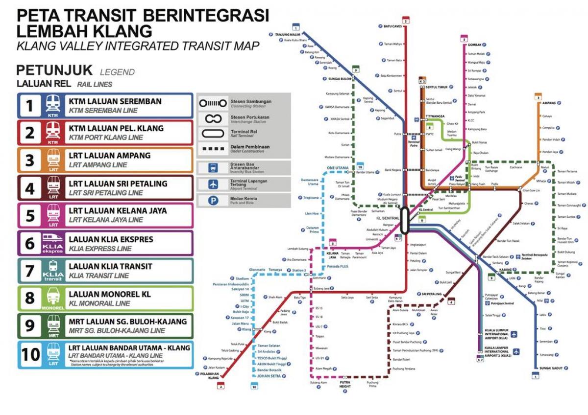 peta transportasi umum kuala lumpur