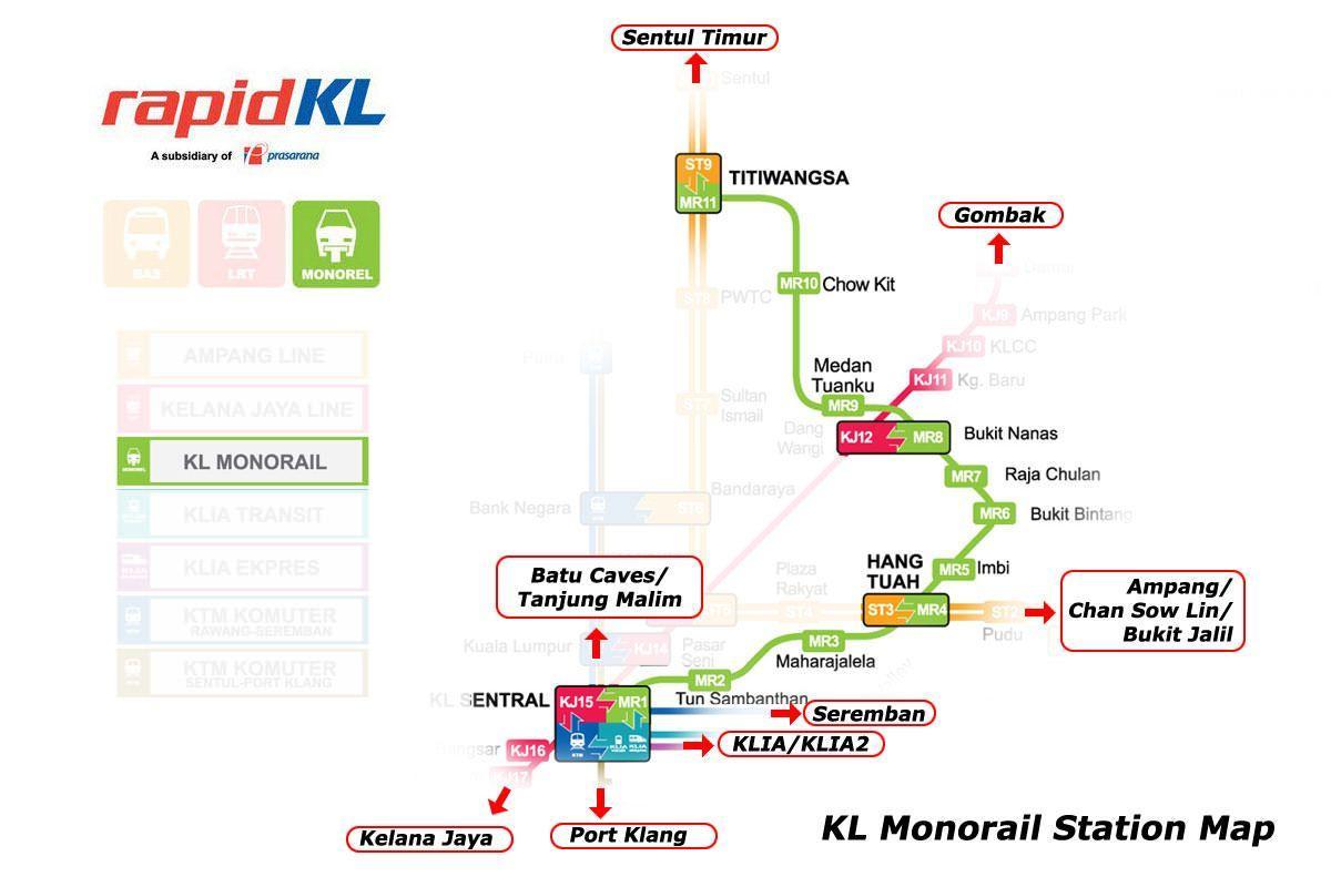 stasiun monorail kl sentral peta