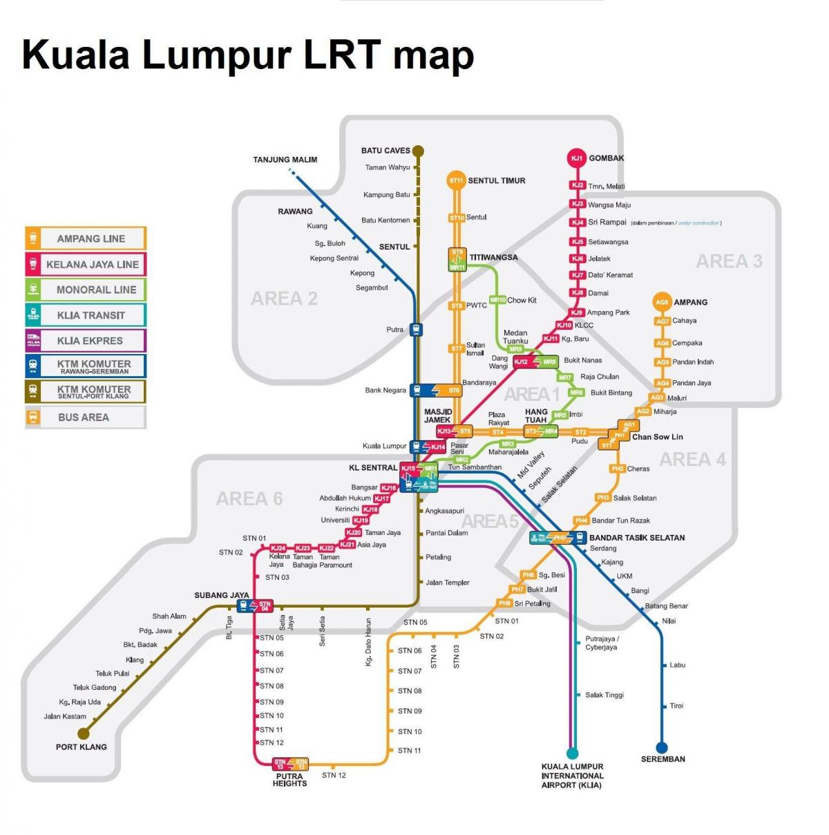 lrt map malaysia 2016