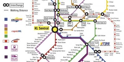 Kl sentral, stasiun kereta api peta