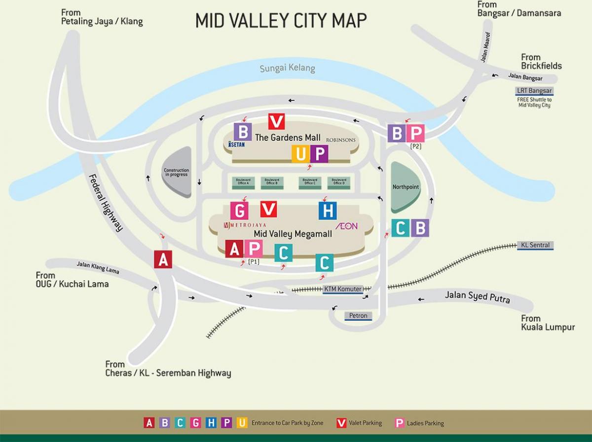 Peta dari mid valley direktori